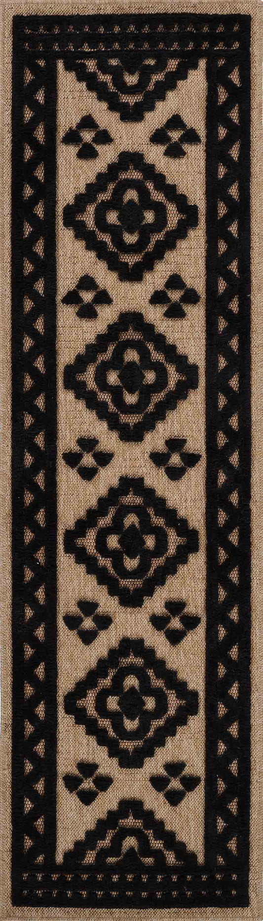 Harper Diamond Rug - Black