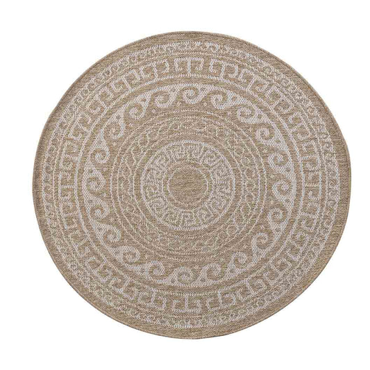 Harper Greek Key Outdoor Rug - Cream