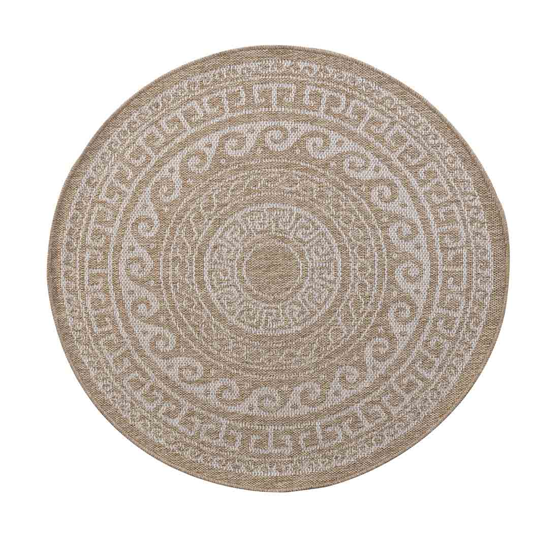 Harper Greek Key Outdoor Rug - Cream