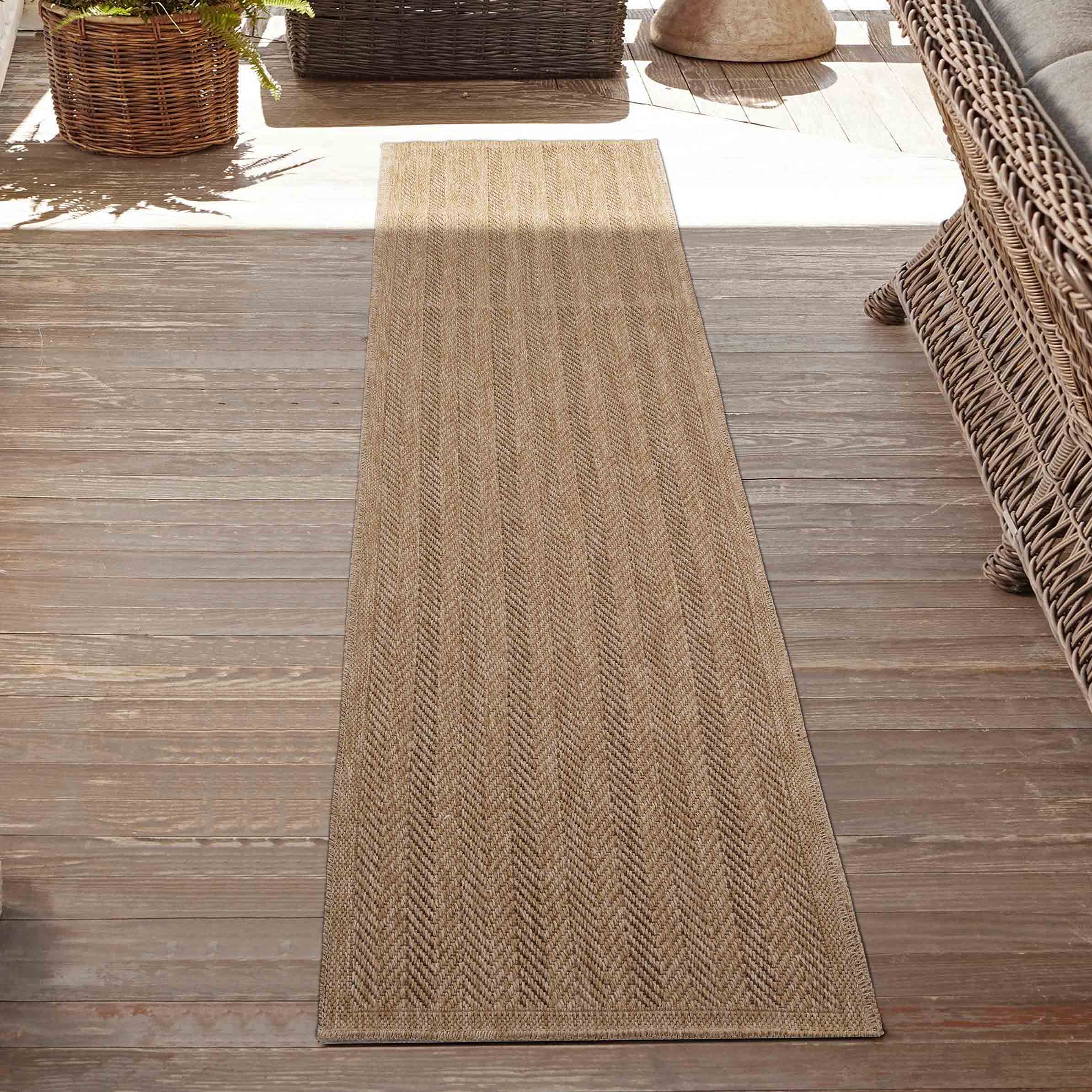 Harper Herringbone Outdoor Rug - Jute