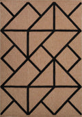 Black Harper Prism geometric rug, flat portrait view