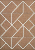 Cream Harper Prism geometric rug, flat portrait view