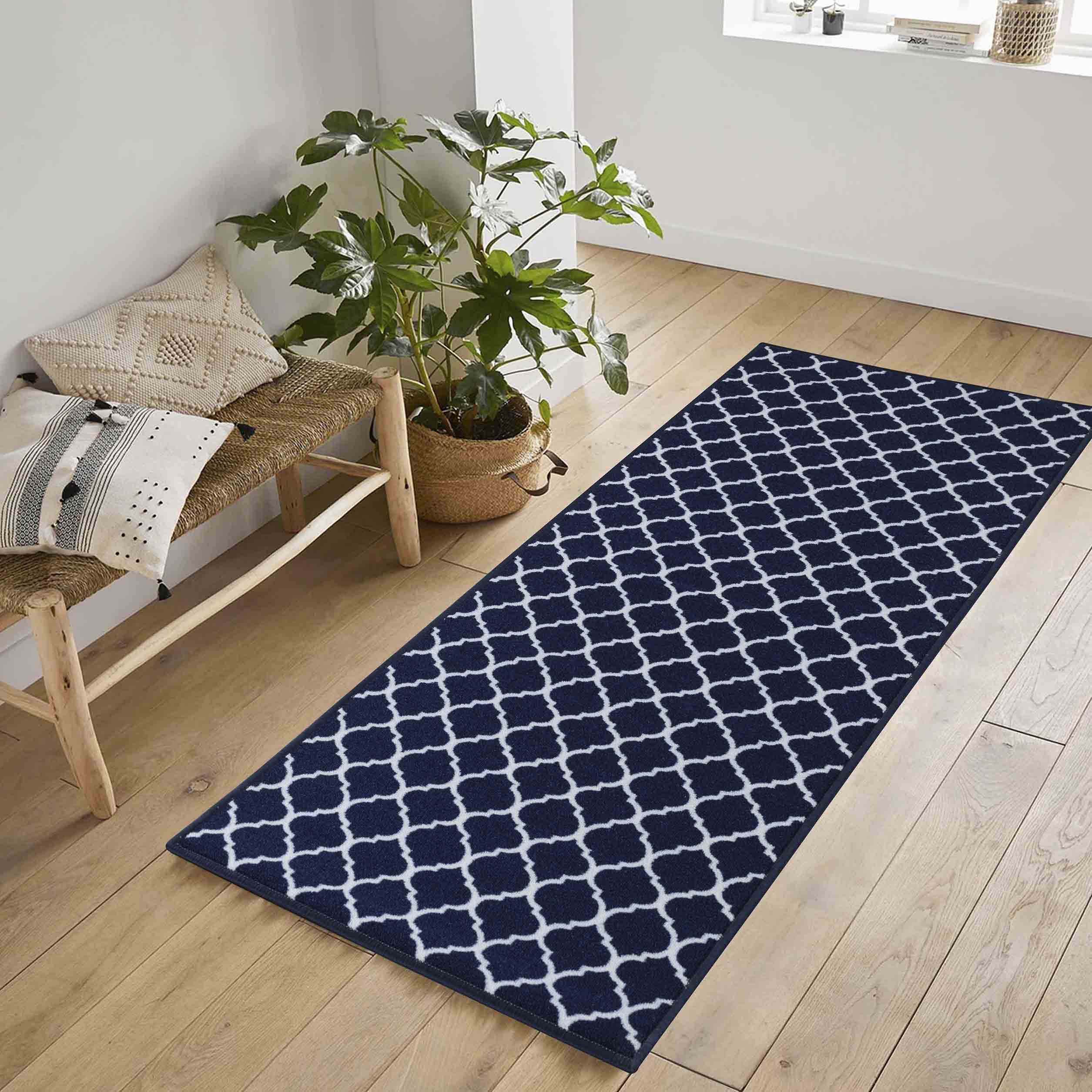 Havana Trellis Door Mat - Navy