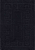 Black Ivy Greek Key door mat, flat portrait view