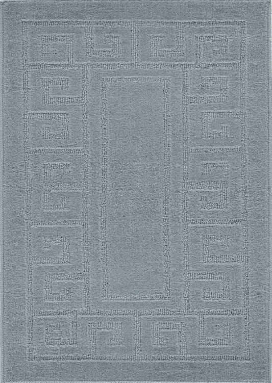 Dark Grey Ivy Greek Key door mat, flat portrait view