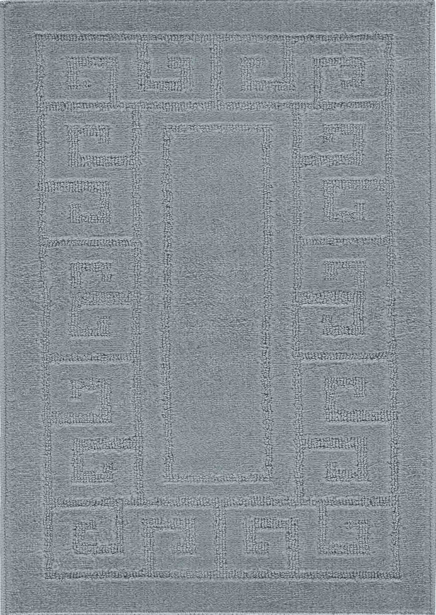 Ivy Minimalist Non-Slip Mat - Greek Key Silver