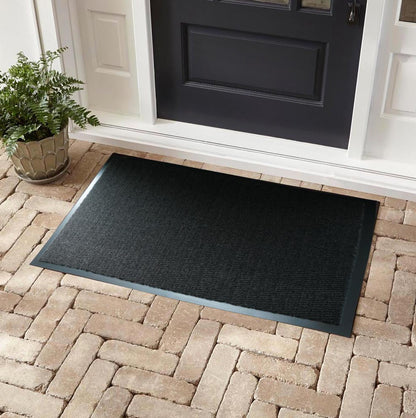 Charcoal Leyla heavy duty mat, doormat view