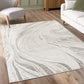 Mabel Abstract patterned rug, in a room setting 2