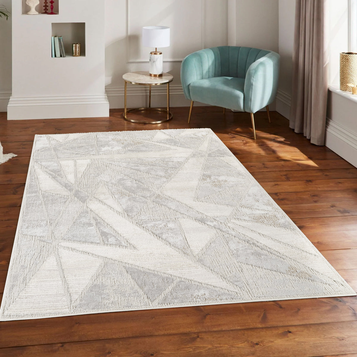 Mabel Gem patterned rug, in a room setting