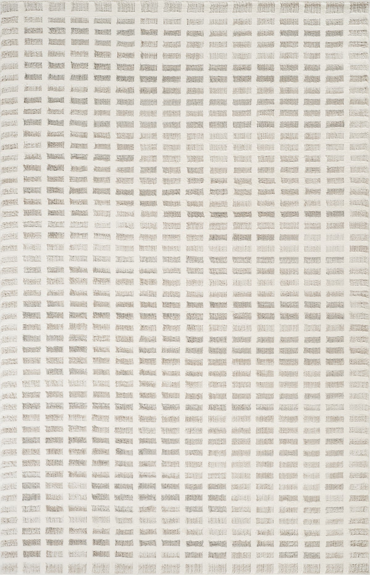 Stone Mabel Grid patterned rug, flat portrait view