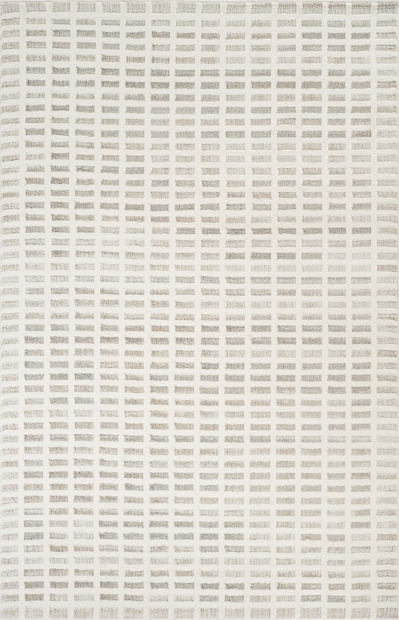 Stone Mabel Grid patterned rug, flat portrait view