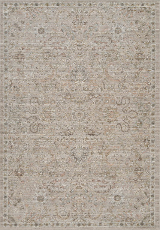 Beige Maia Blossom vintage rug, flat portrait view