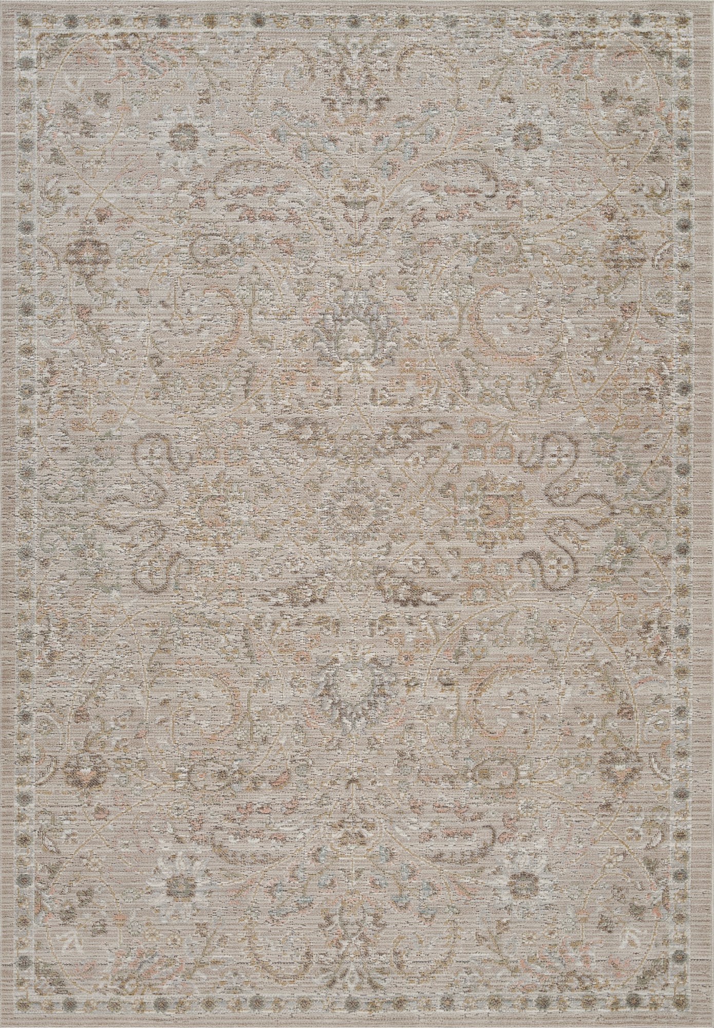 Maia Vintage Patterned Rug - Blossom Beige