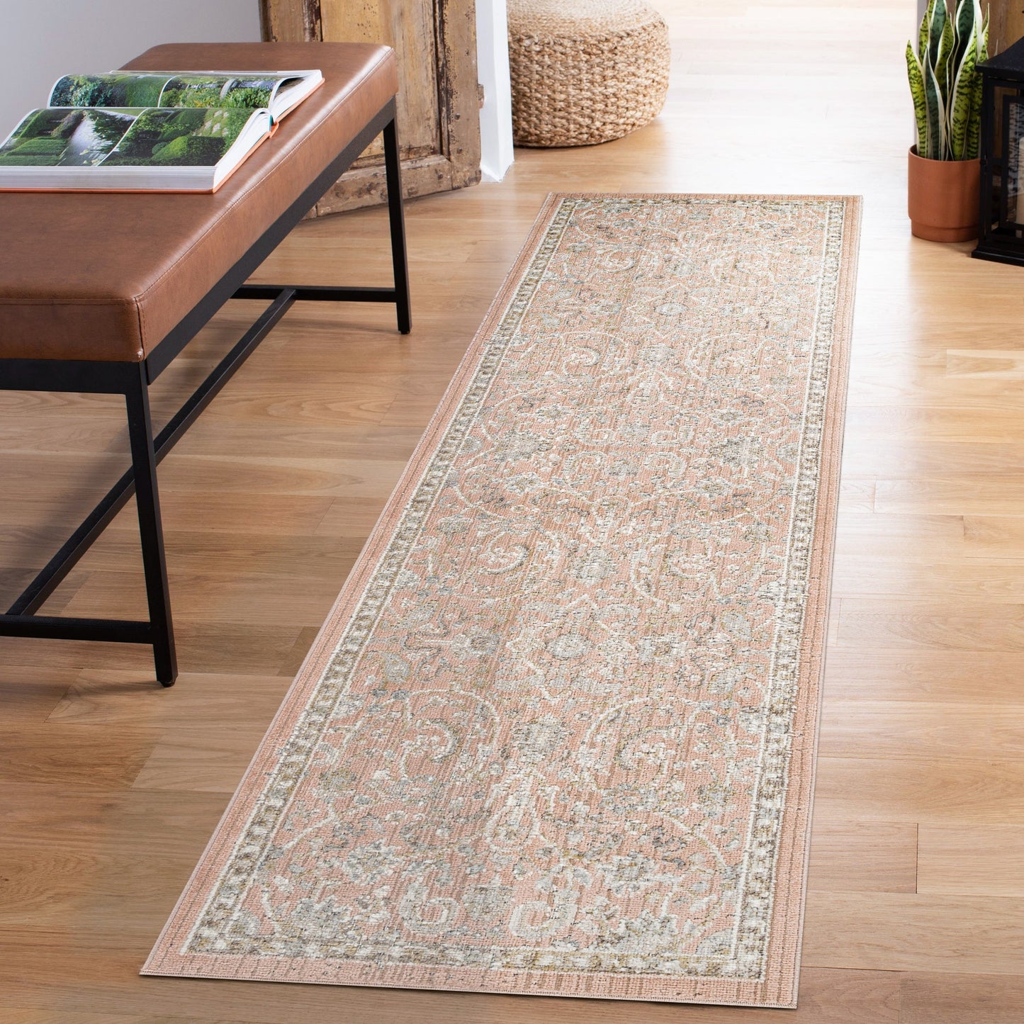 Maia Vintage Patterned Rug - Blossom Beige