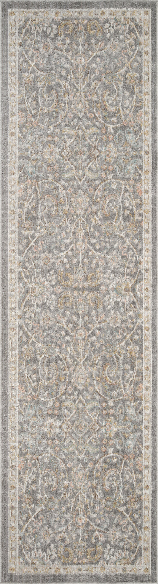 Grey Maia Blossom vintage rug, flat portrait view 2