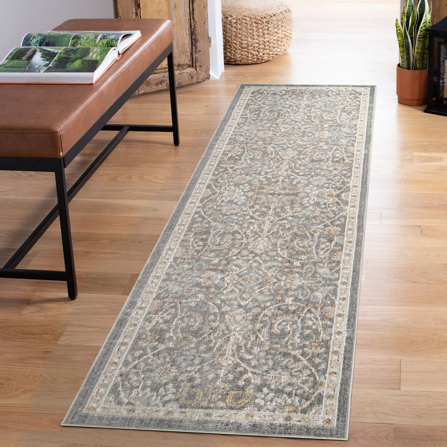 Maia Vintage Patterned Rug - Blossom Beige