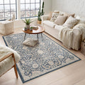 Maia Vintage Patterned Rug - Blossom Navy