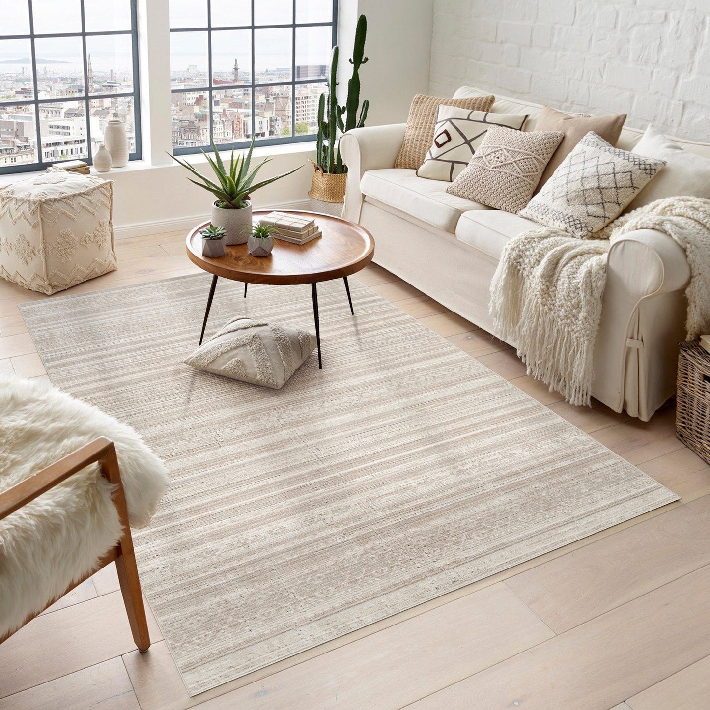 Maia Vintage Patterned Rug - Horizon Beige