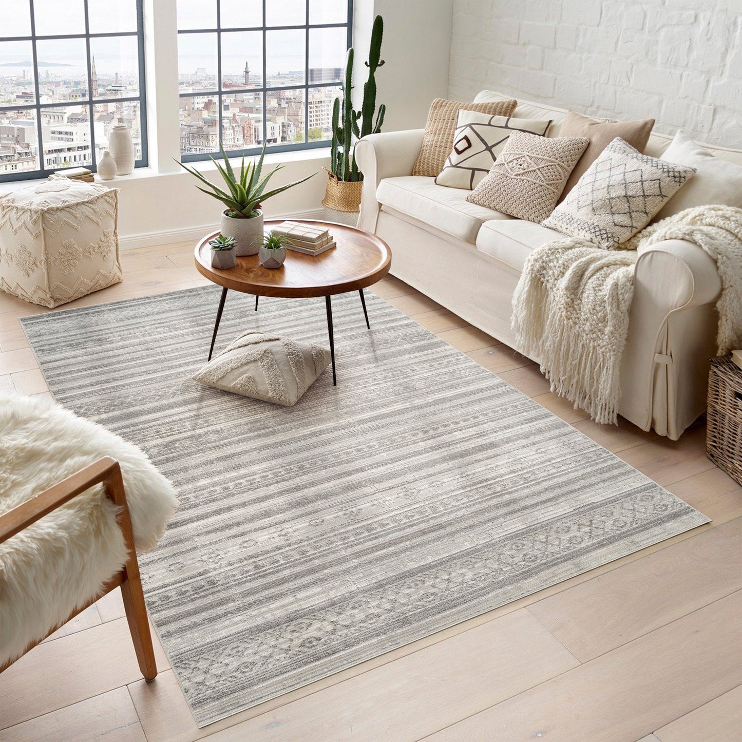 Maia Vintage Patterned Rug - Horizon Beige