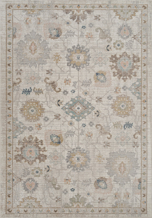 Beige Maia Lagoon vintage rug, flat portrait view