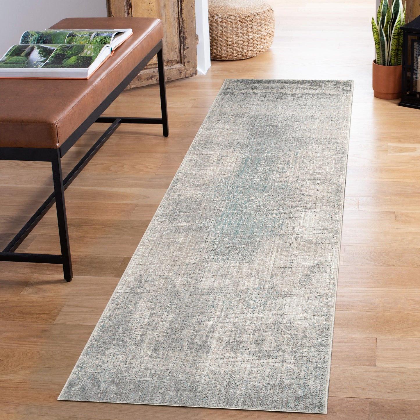 Maia Vintage Patterned Rug - Mist Grey
