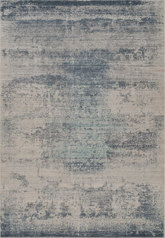 Navy Blue Maia Mist vintage rug, flat portrait view