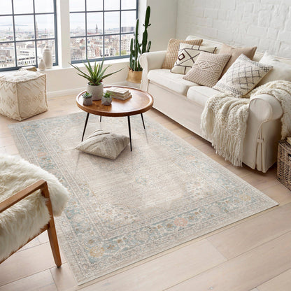 Maia Vintage Patterned Rug - Orchid Beige
