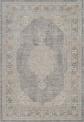 Grey Maia Orchid vintage rug, flat portrait view