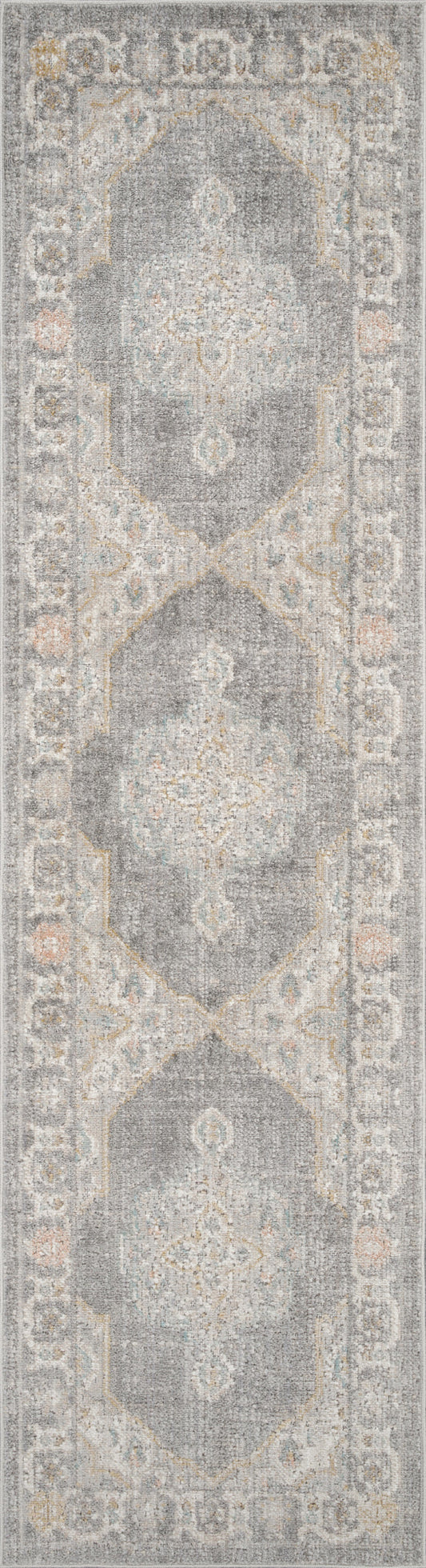 Grey Maia Orchid vintage rug, flat portrait view 2