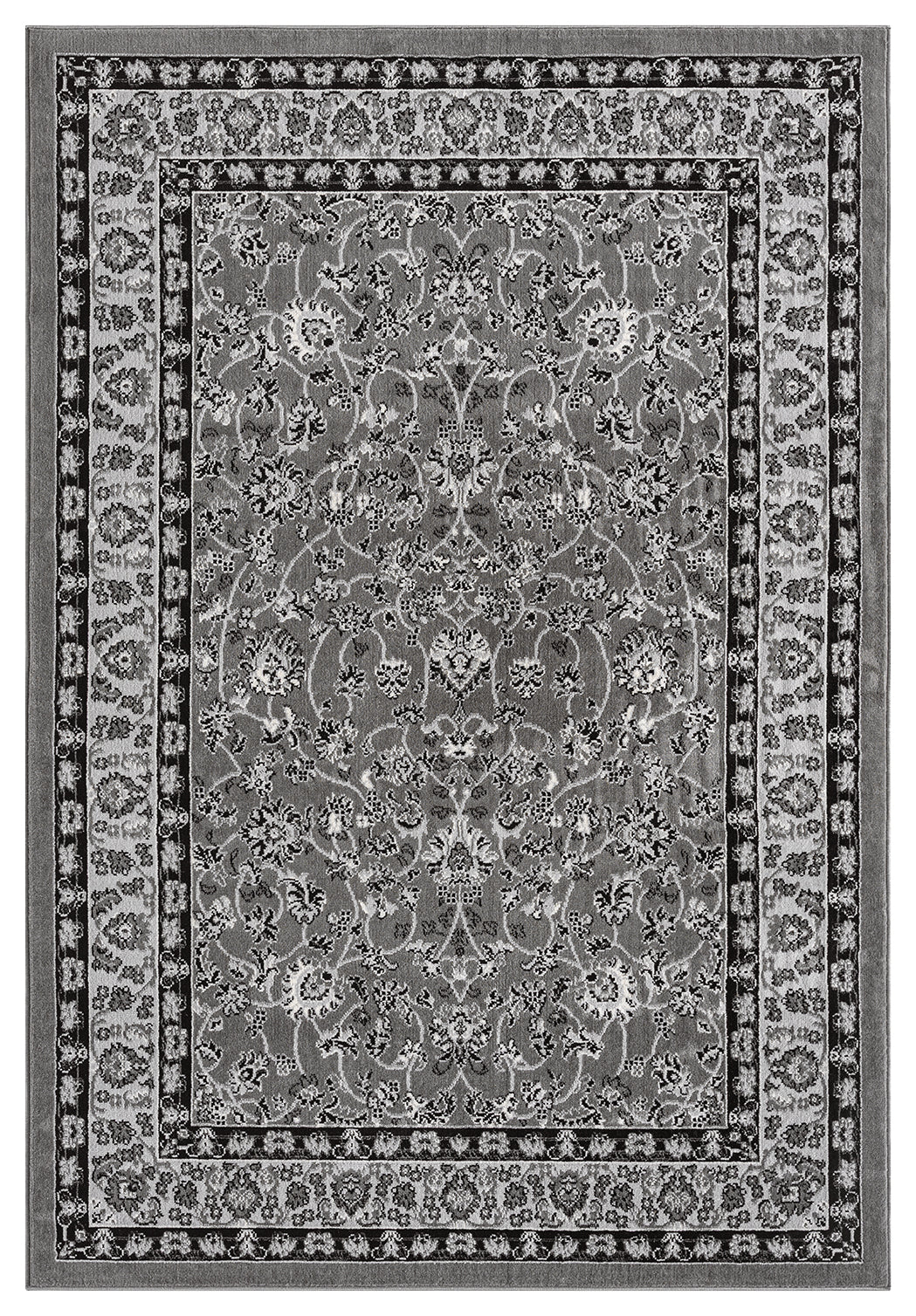 Grey Obsidian Classic monochrome rug, top-down view