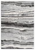 Grey Obsidian Coast monochrome rug, top-down view