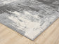 Grey Obsidian Craft monochrome rug, corner fold detail