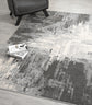 Grey Obsidian Craft monochrome rug, in a room setting 2