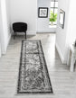 Grey Obsidian Frame monochrome rug, in a room setting 3
