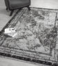 Grey Obsidian Frame monochrome rug, in a room setting 2