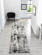 Grey Obsidian Oblique monochrome rug, in a room setting 3