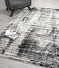 Grey Obsidian Oblique monochrome rug, in a room setting 2