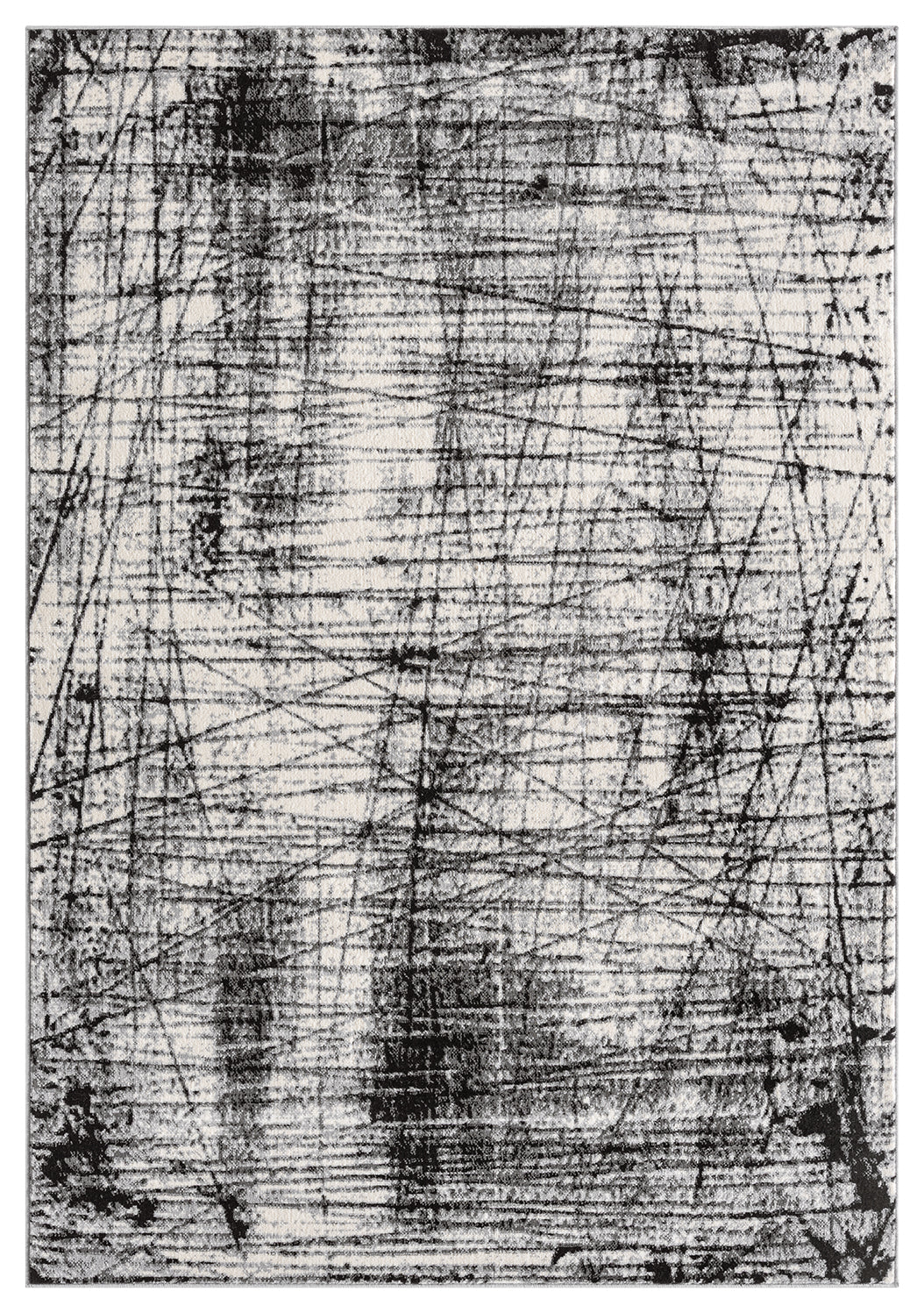 Grey Obsidian Oblique monochrome rug, top-down view