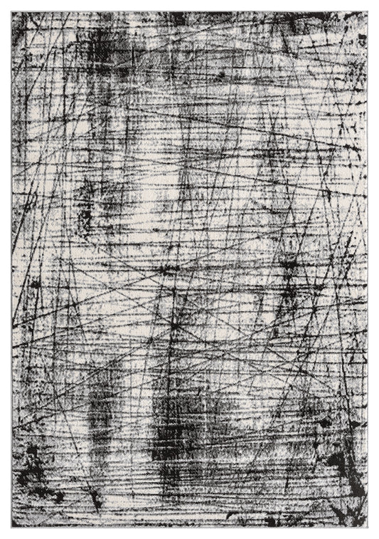 Grey Obsidian Oblique monochrome rug, top-down view