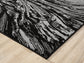 Grey Obsidian Whirlpool monochrome rug, corner fold detail