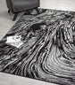 Grey Obsidian Whirlpool monochrome rug, in a room setting 2