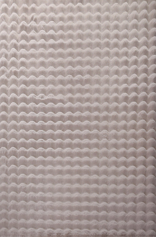Beige Orbie washable bobble rug, flat portrait view