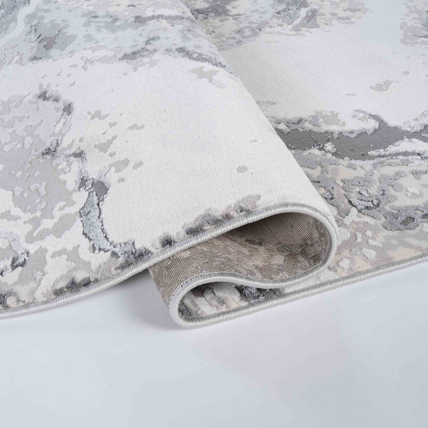 Emperor Picasso Abstract Rugs - Silver