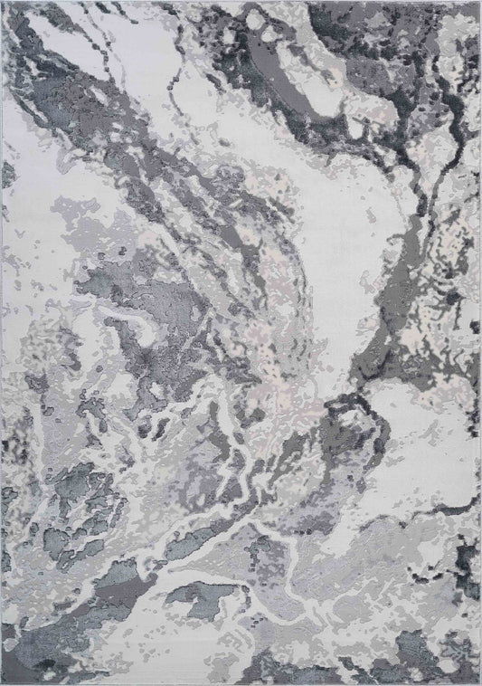 Emperor Picasso Abstract Rugs - Silver
