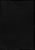 Black Plushtale washable fluffy rug, flat portrait view