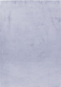 Grey Plushtale washable fluffy rug, flat portrait view