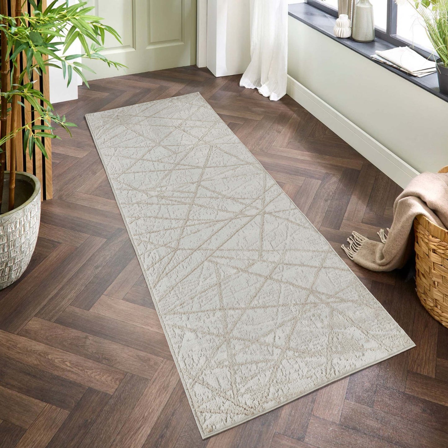 Perla Metallic Abstract Rug - Axis Beige