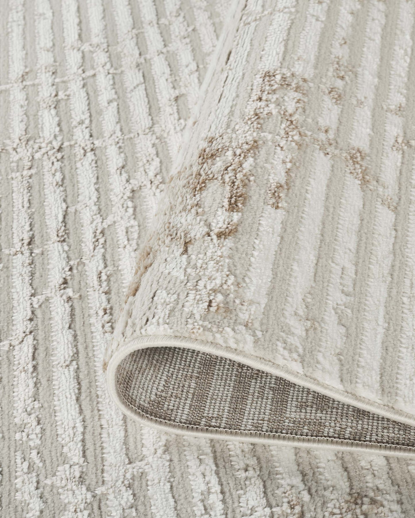 Perla Metallic Abstract Rug - Molten Beige
