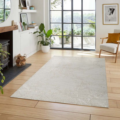 Perla Metallic Abstract Rug - Molten Beige