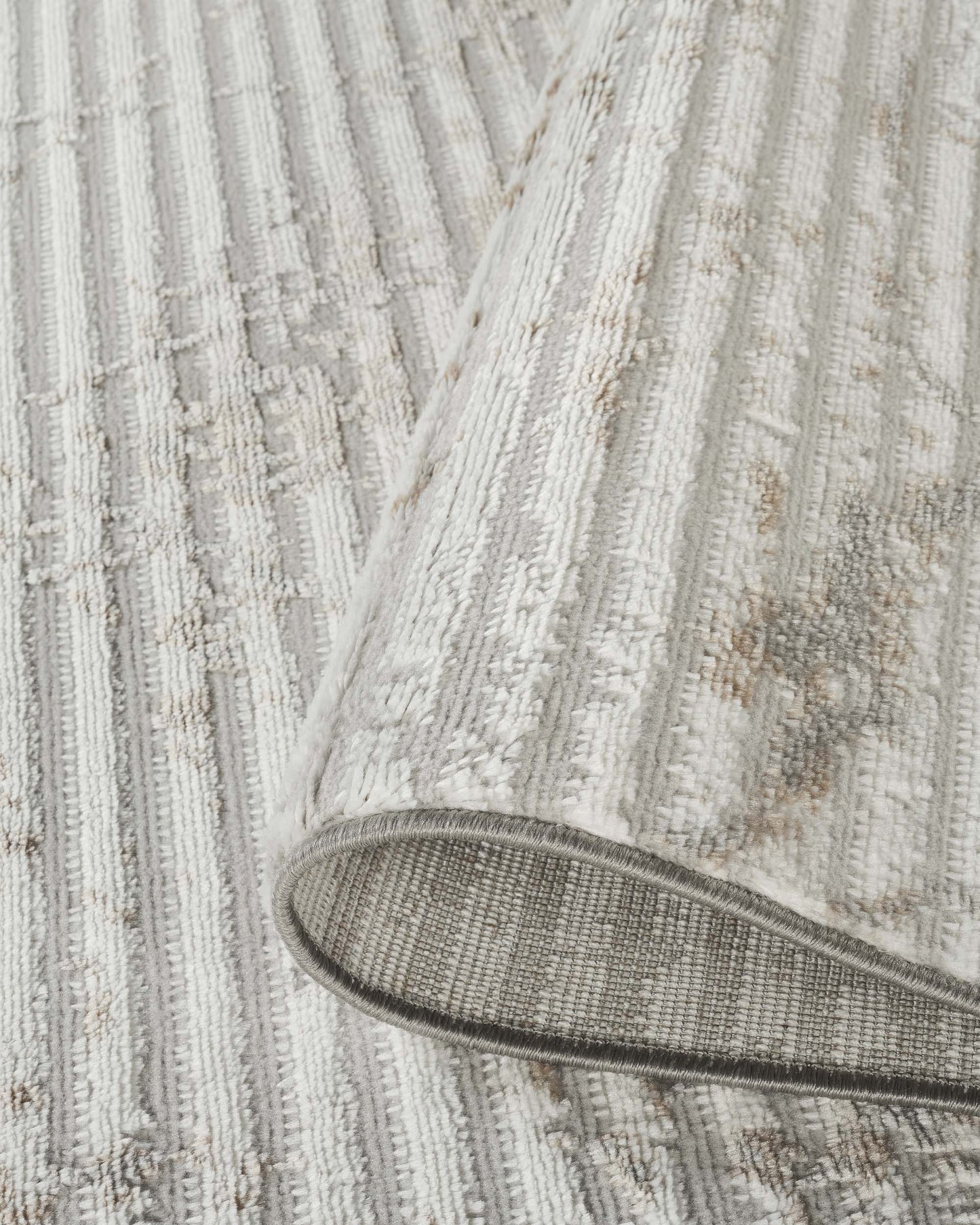 Perla Metallic Abstract Rug - Molten Beige
